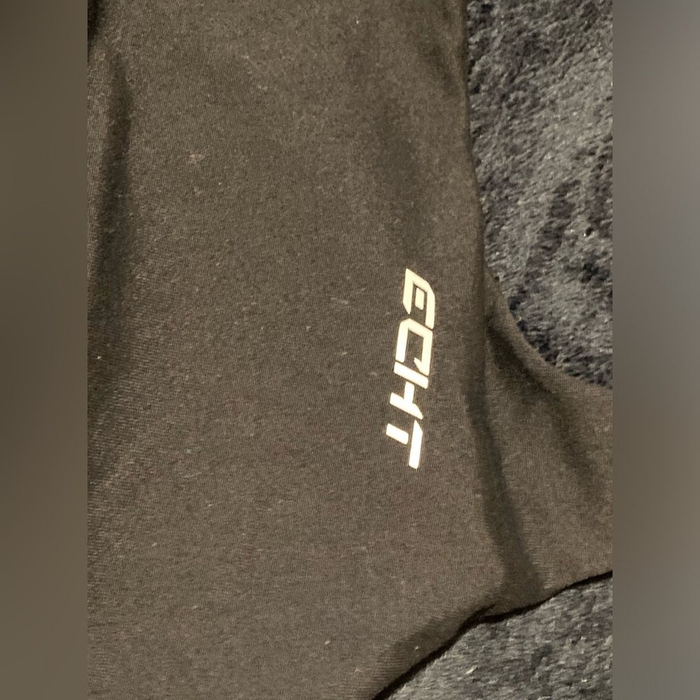 Echt one shoulder strap black sports bra